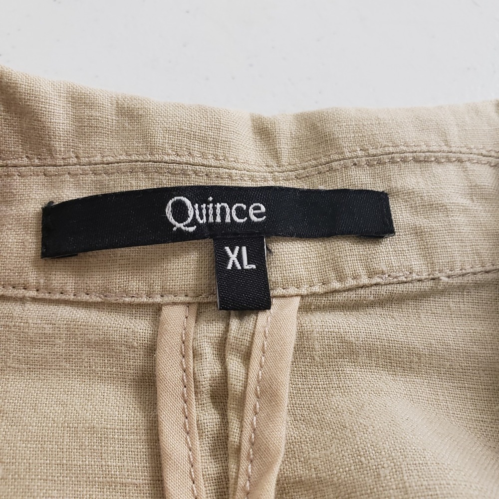 Quince Womens Single Button Linen Driftwood Blazer Size XL Beige Oversized Beach - Picture 3 of 11